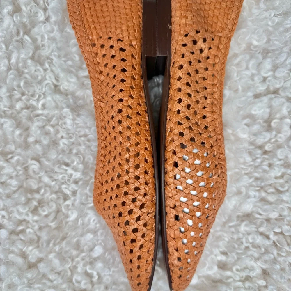 NWOT Madewell Mylie Ballet Flat Handwoven Leather Flats in Burnt Orange *NO BOX - Picture 2 of 6
